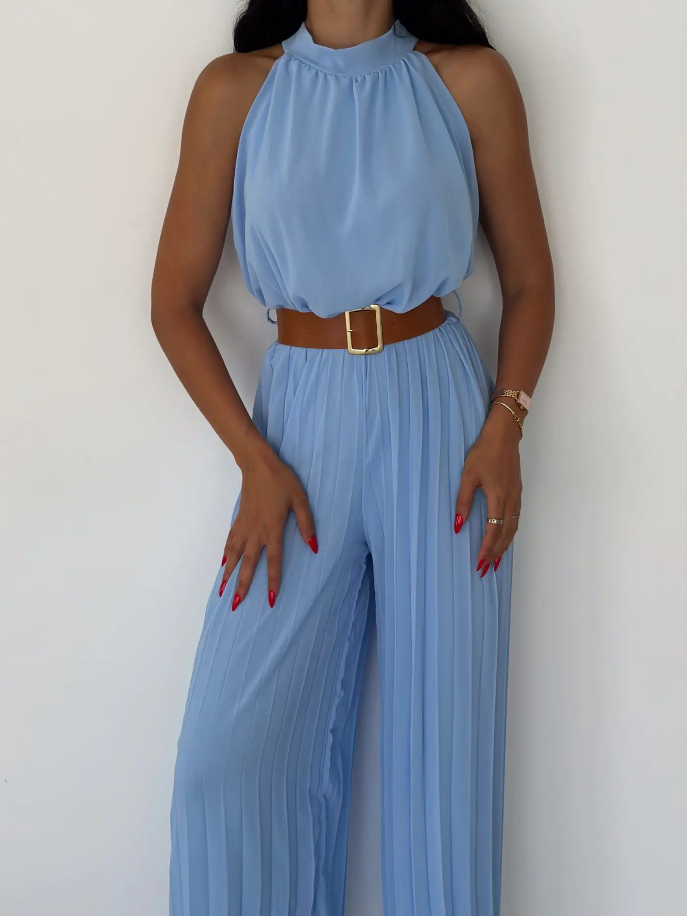 Chic Cinch Jumpsuit Blue