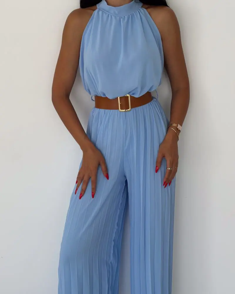 Chic Cinch Jumpsuit Blue