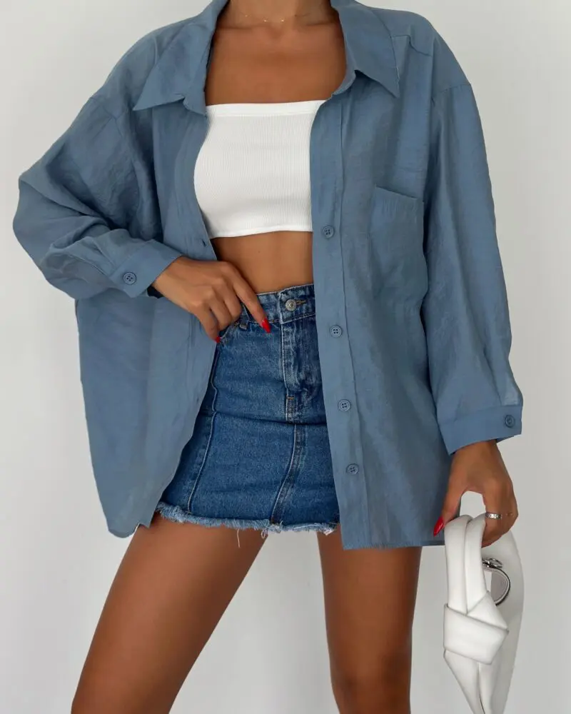 Denim Stripe Oversize Fabia Shirt