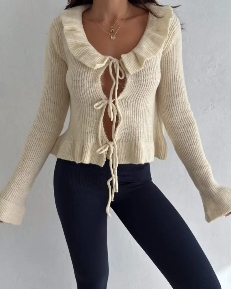 Softly Tied Sweater -Offwhite