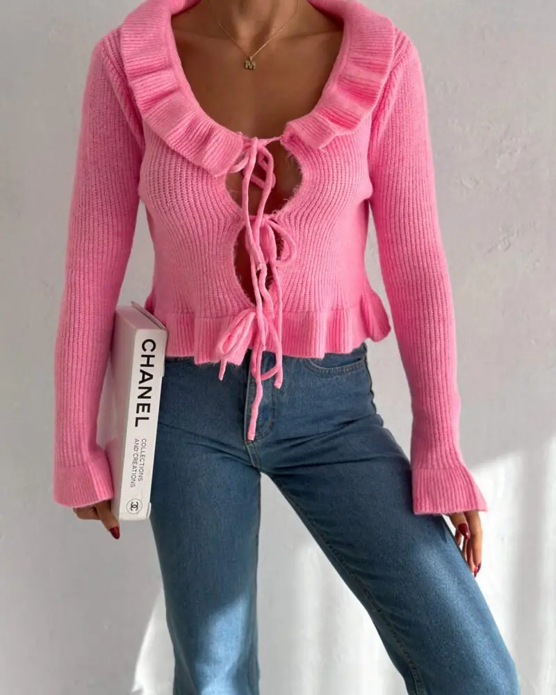 Softly Tied Sweater - Pink